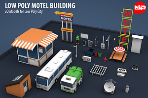 Low Poly Motel Building