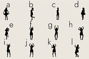 People Silhouettes Dingbats Font