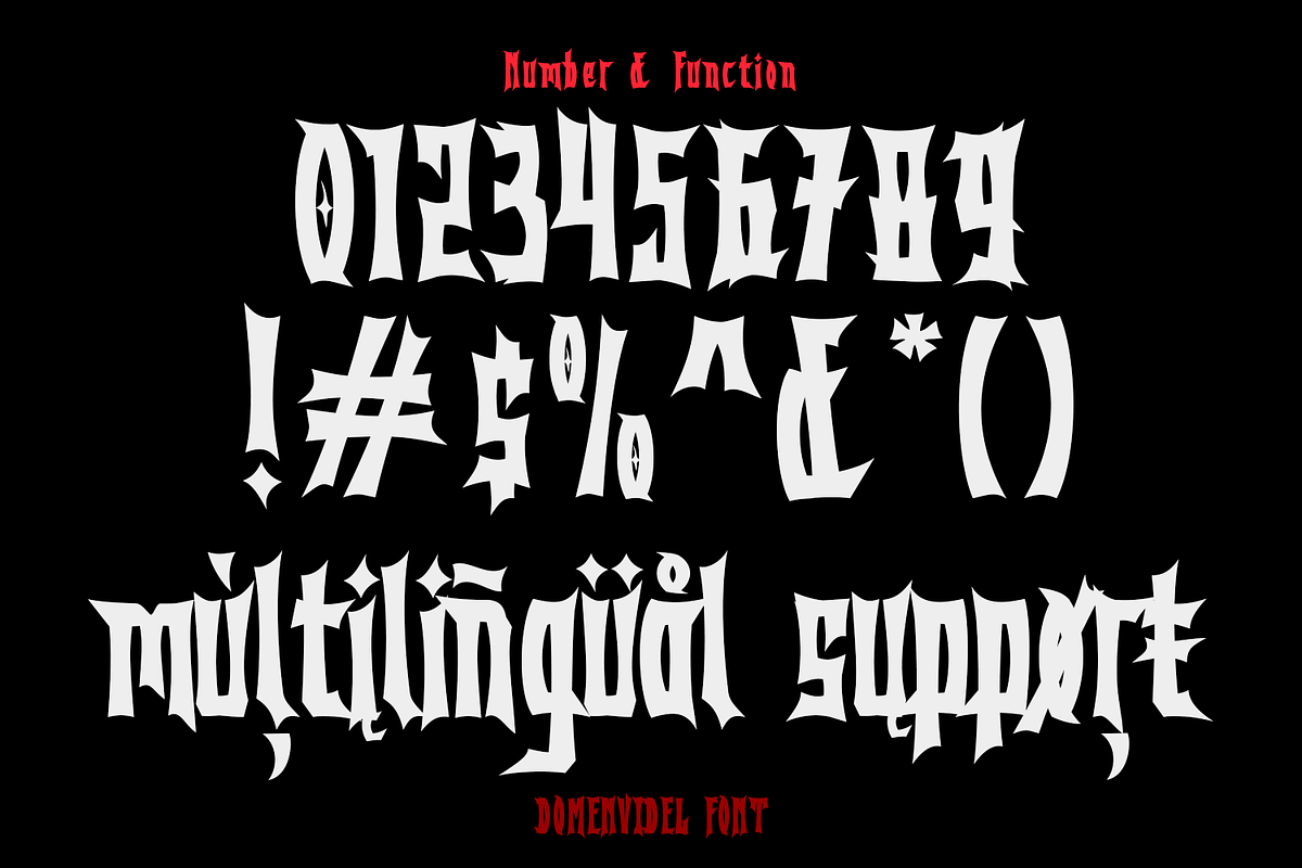 Domenvidel Blackmetal Font, a Blackletter Font by madeDeduk (Photo 5 of 10)