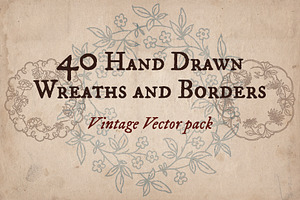 Hand Drawn Wreaths and Frames