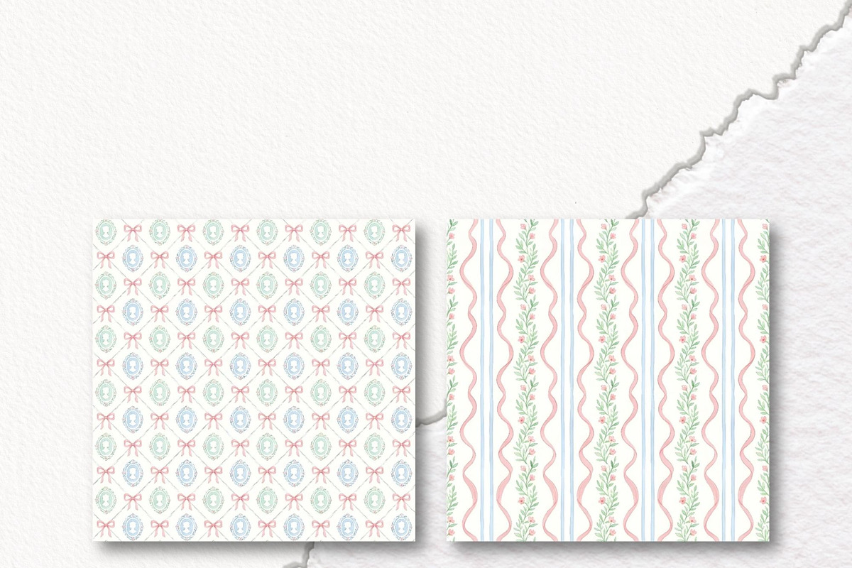 Grandmillennial Seamless Pattern, a Pattern Graphic by Invite to Clipart (Photo 7 of 12)