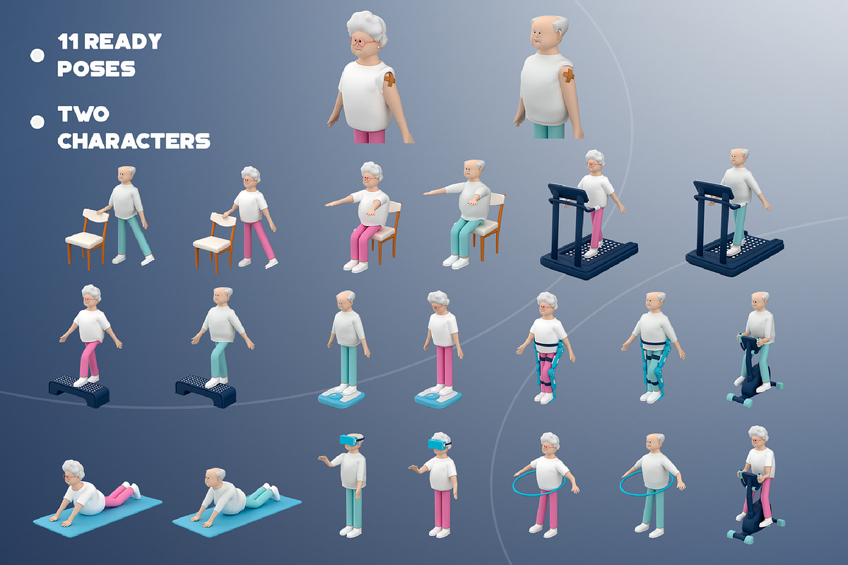 Lifestyle Of A Modern Elderly People, a Characters & Person 3D Model by Artem Varnitsin (Photo 2 of 3)