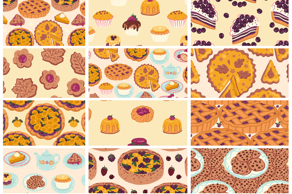 Pies & Pastries patterns clipart, a Food Illustration by Carpet Tapete Pretzel (Photo 3 of 15)
