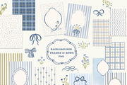 Cottage Dreams patterns, frames, bow, a Pattern Graphic by Cozy pattern shop (Thumbnail 4 of 12)