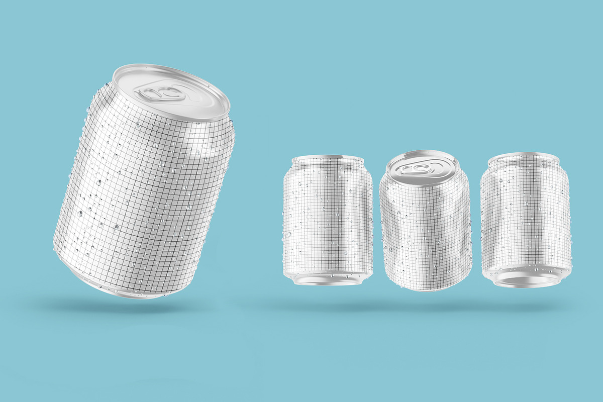 Glossy Metallic Can Bundle, a Product Mockup by Graphic Bird (Photo 13 of 19)