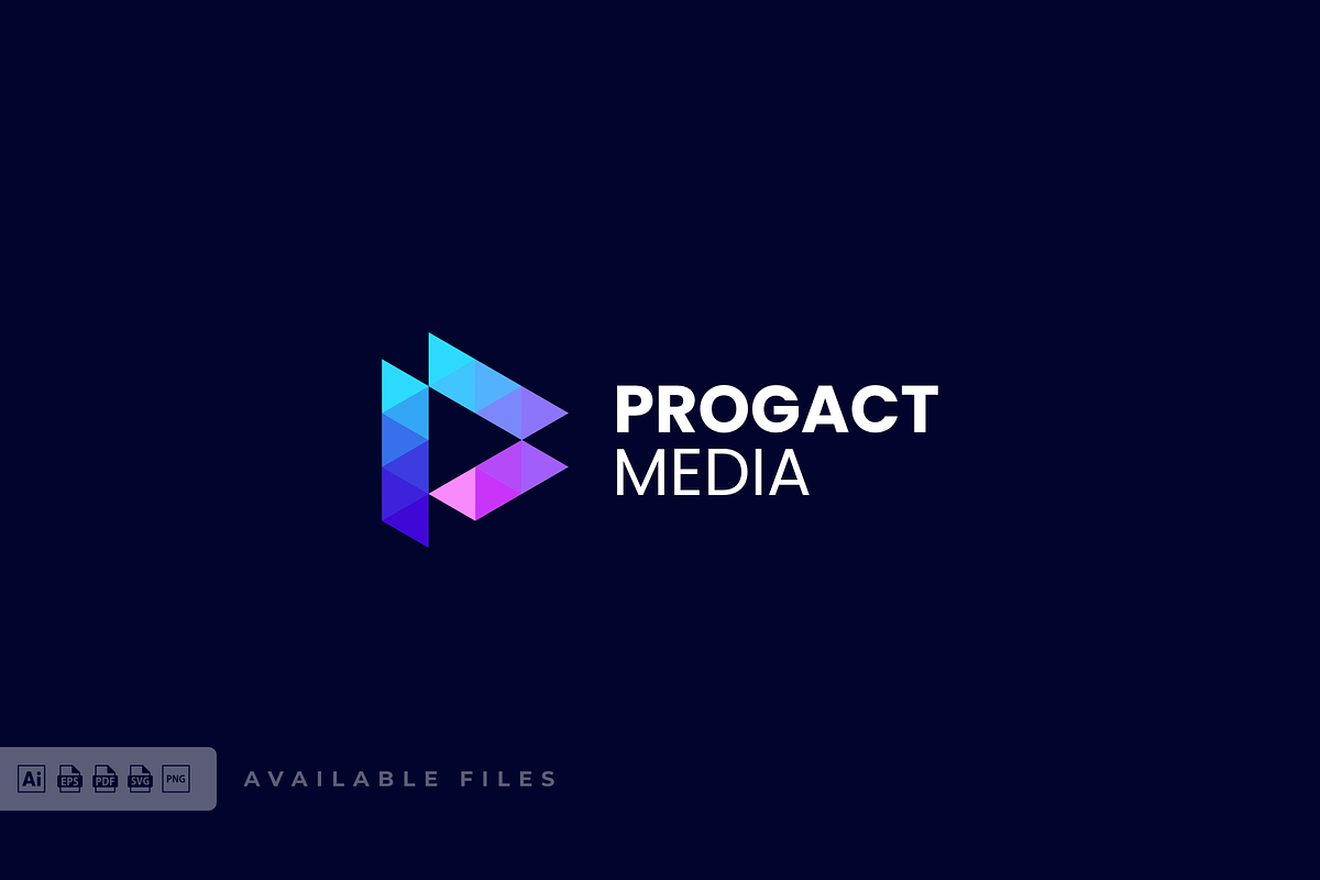 Progact Media Gradient Colorful Logo, a Branding & Logo Template by ivan_artnivora
