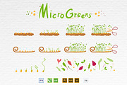 Microgreens Vector Set 1, a Food Illustration by ElenaKovalyova (Thumbnail 12 of 21)