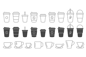 Coffee cup line doodle, an Object Illustration by Lemberg Vector