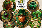 Saint Patrick Round Coaster Cliparts, a Decorative Illustration by ThatsDesignArt (Thumbnail 1 of 10)