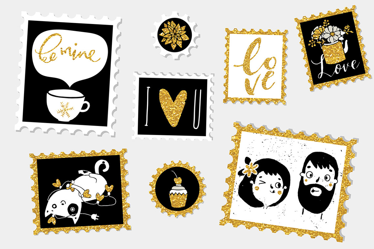 Golden Valentine's Day Collection, a Texture Illustration by Artnis (Photo 5 of 6)