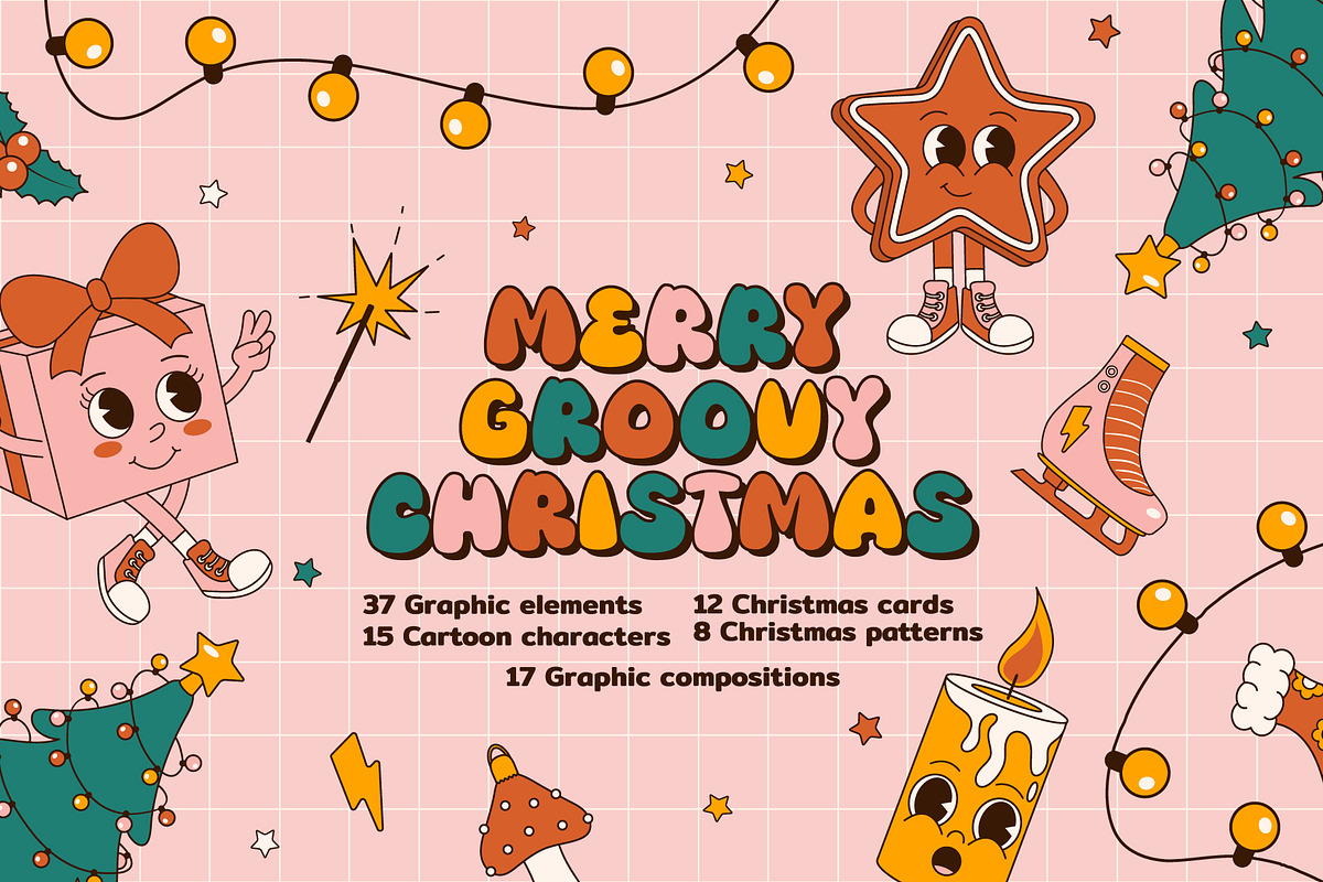 Merry Groovy Christmas Collection, a Seasonal Illustration by Alla's Creations (Photo 1 of 13)