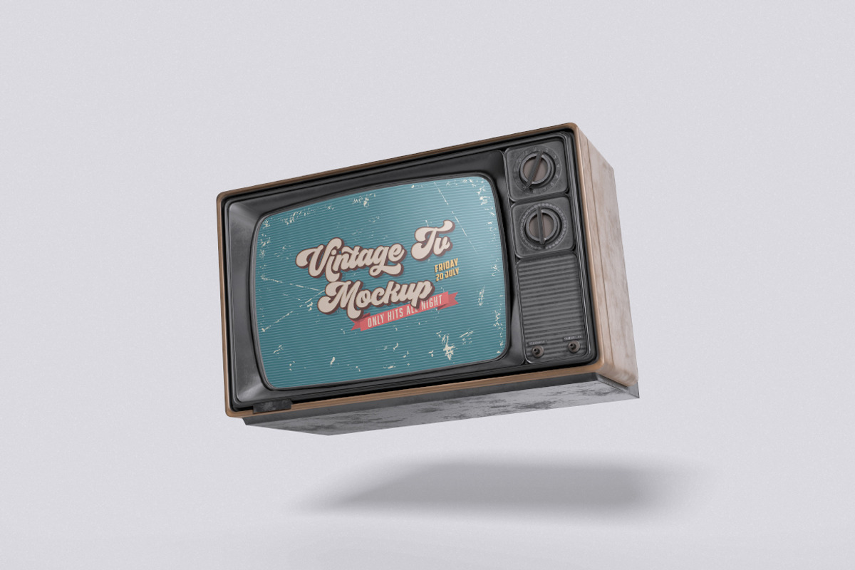 Retro TV Mockup Bundle Set, an Advertising Mockup by Rielismee (Photo 5 of 5)