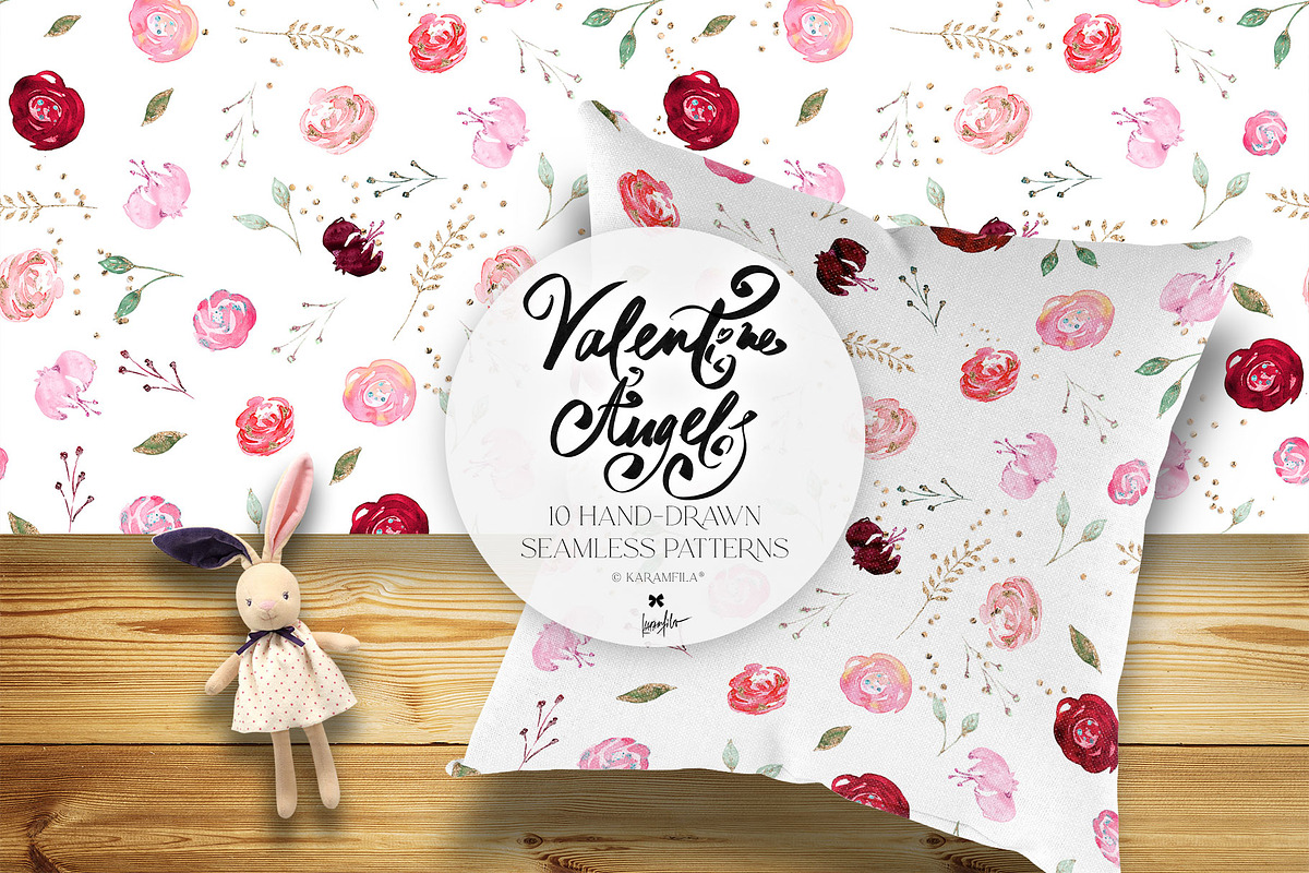 Valentine Cupid Seamless Patterns, a Pattern Graphic by KaramfilaS (Photo 7 of 12)