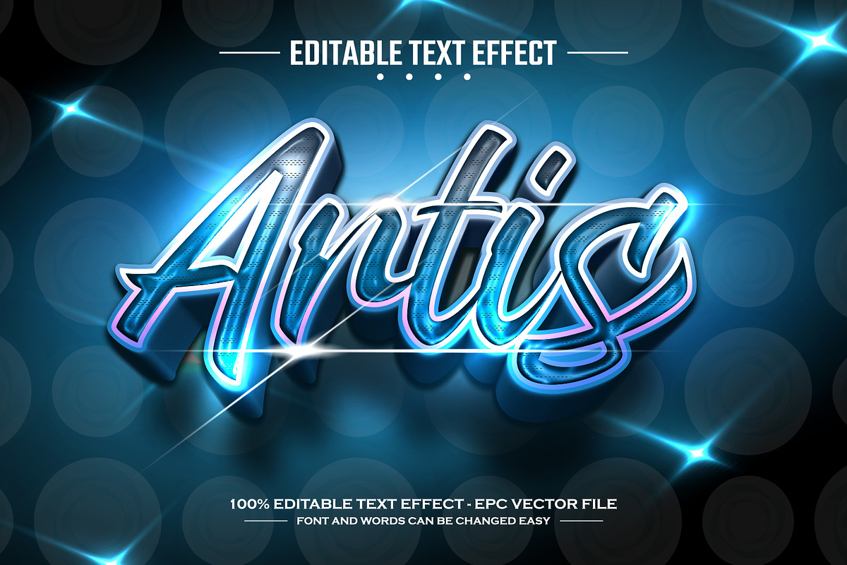 Artis 3D editable text effect, a Layer Style Add-On by nicemorning