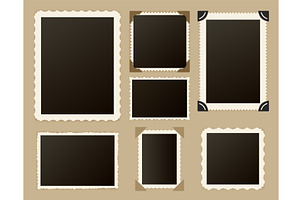Retro photo frames. Old paper, an Illustration by Frogella