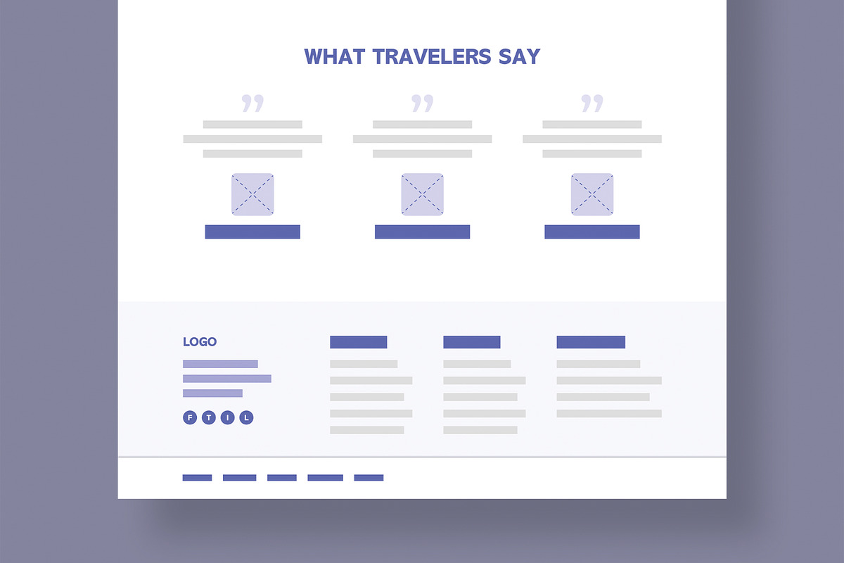 Modern Travel Website Wireframe, a Wireframe Template by MightyDesign (Photo 6 of 9)