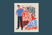 Happy Father`s Day 5 vector cards, a Card Template by Anna's Lettering (Thumbnail 6 of 6)