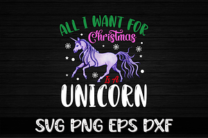 Unicorn Merry Christmas Sublimation