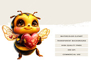 Cute Valentine Bees Clipart Bundle, an Animal Illustration by Design Scotch (Thumbnail 7 of 9)