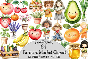 Farmers Market Clipart Bundle, an Illustration by CitraGraphics