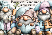 Cute Easter Gnomes Clipart, an Illustration by Libby Wishes (Thumbnail 1 of 6)