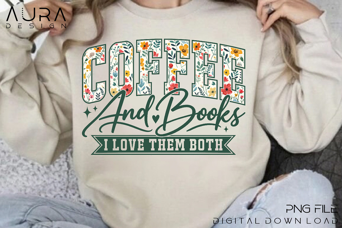 Coffee Books I Love Them Both – PNG, an Object Graphic by Aura Typeface (Photo 2 of 6)