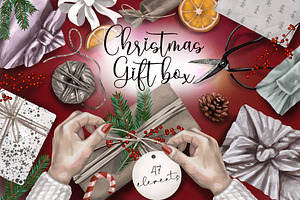 Gift Box DIY Watercolor Clipart