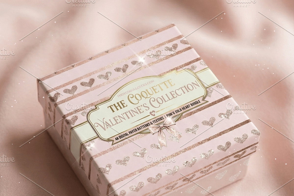 Coquette Valentines Digital Paper, a Pattern Graphic by Photohacklovers (Photo 7 of 9)