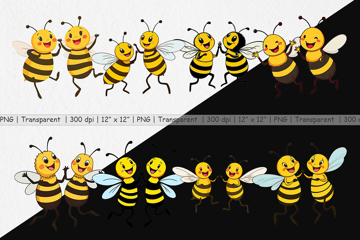 Dancing Bees Clipart, a Graphic by Artnoy (Photo 2 of 5)