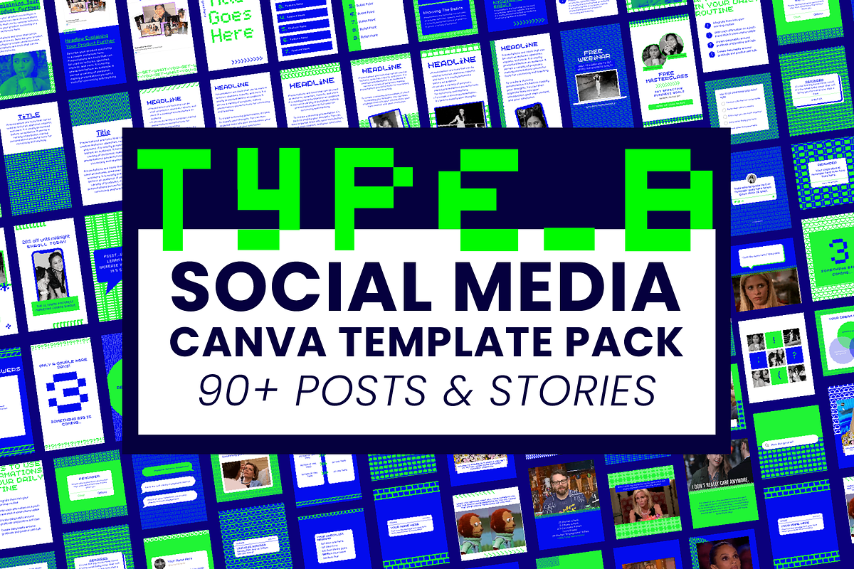 90s Brutalist Canva Social Media, a Social Media Template by WorkShy Studio (Photo 1 of 9)