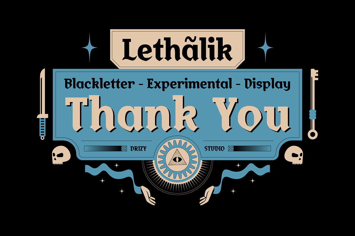 Lethalik – Blackletter Experimental, a Slab Serif Font by Drizy (Photo 10 of 10)