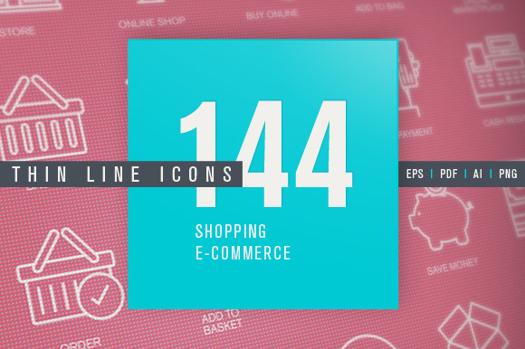 Set of Thin Line Icons for Shopping preview 5
