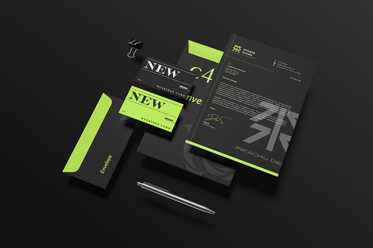 Brand Stationery Mockup, an Advertising Mockup by Pikachudesign (Photo 2 of 4)