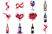 Drinking Wine Clipart, an Illustration by Design Market (Thumbnail 3 of 4)