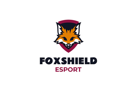 Mascot Fox Shield Logo Design