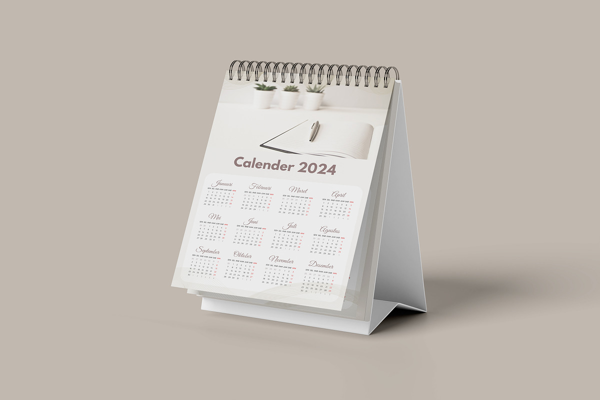 Desk Calendar Mockup, a Product Mockup by NyakBiett (Photo 6 of 6)