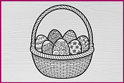 20 Vintage Easter Basket silhouette, a Decorative Illustration by Artivon (Thumbnail 4 of 4)