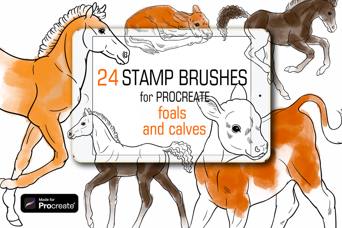 Foals and calves - stamp brushes, a Brush Add-On by ViktoriArt (Photo 1 of 5)