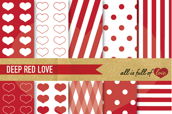 -40% Valentines Day Red Patterns preview 2