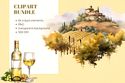 Vineyard Picnic Watercolor Clipart, a Food Illustration by foxsong (Thumbnail 3 of 11)