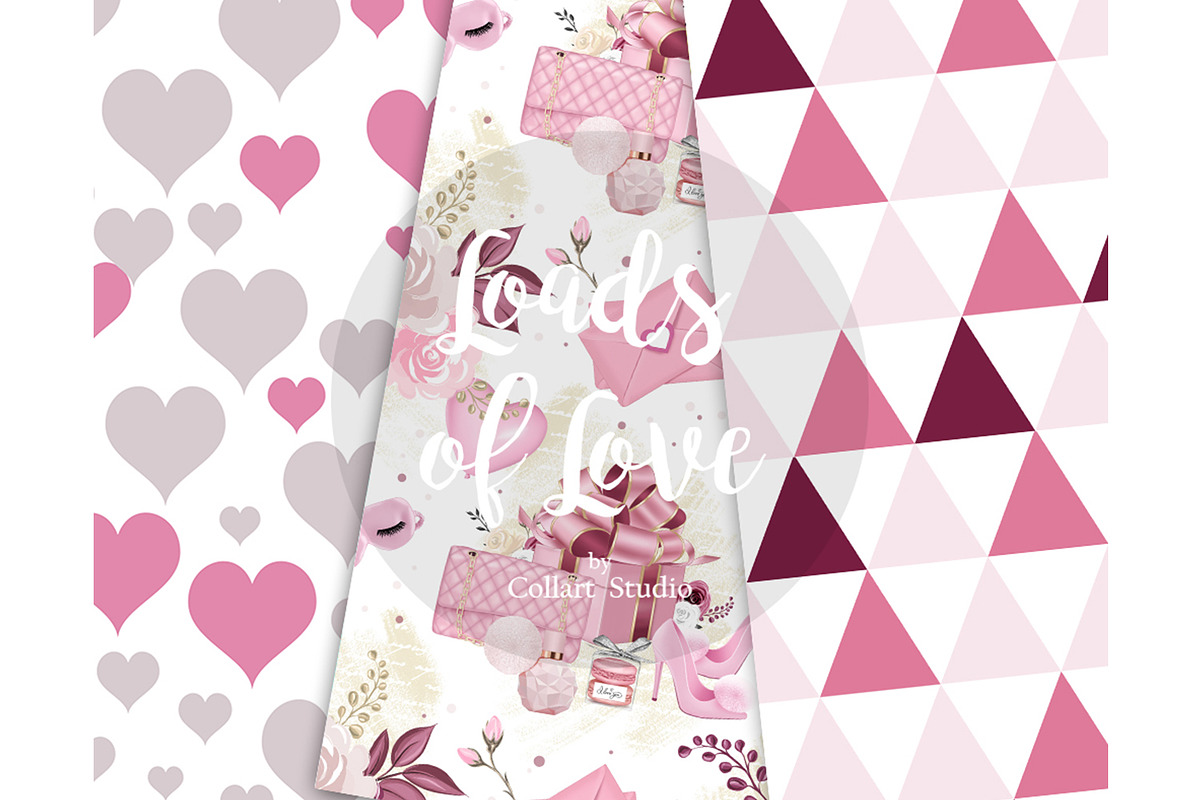 Love digital paper, Valentine's Day, a Pattern Graphic by Collart Studio (Photo 5 of 9)