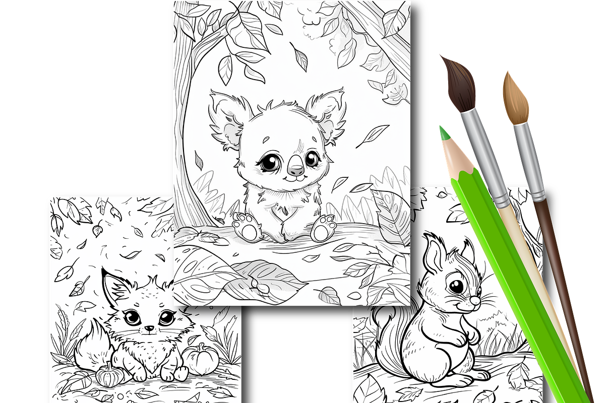 Fall Coloring Pages for Kids, a Seasonal Illustration by Design Zone (Photo 6 of 7)