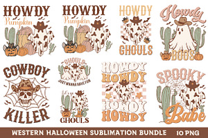 Western Halloween Sublimation Bundle, a Seasonal Illustration by Libby Wishes