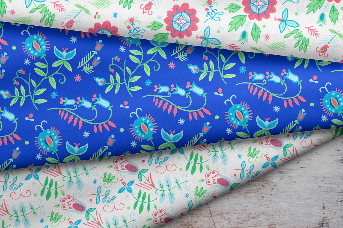 Floral pattern. Foliage and flowers, a Decorative Illustration by Folkheart (Photo 11 of 11)