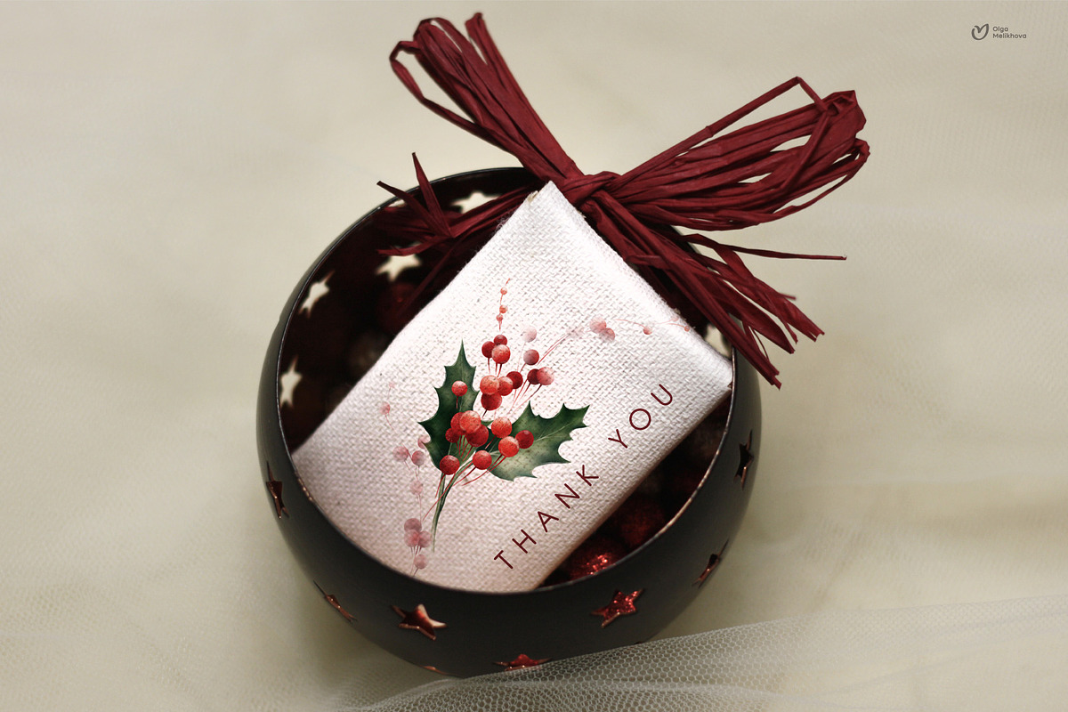 Christmas Graphics, floral cliparts, a Texture Illustration by ollalya (Photo 15 of 15)