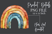 Watercolor Boho Rainbow Clipart, an Illustration by Rose Art (Thumbnail 5 of 5)