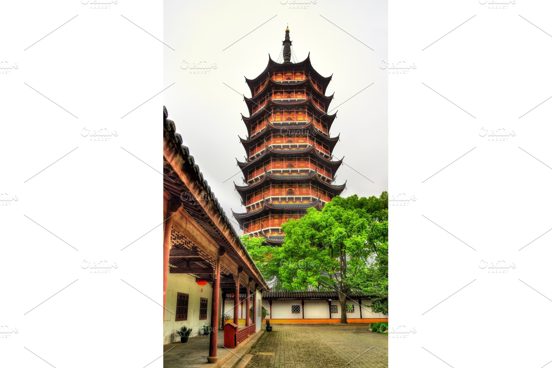 The beisi pagoda at bao'en temple in suzhou china stock photo containing, an Architecture Photo by Leonid Andronov