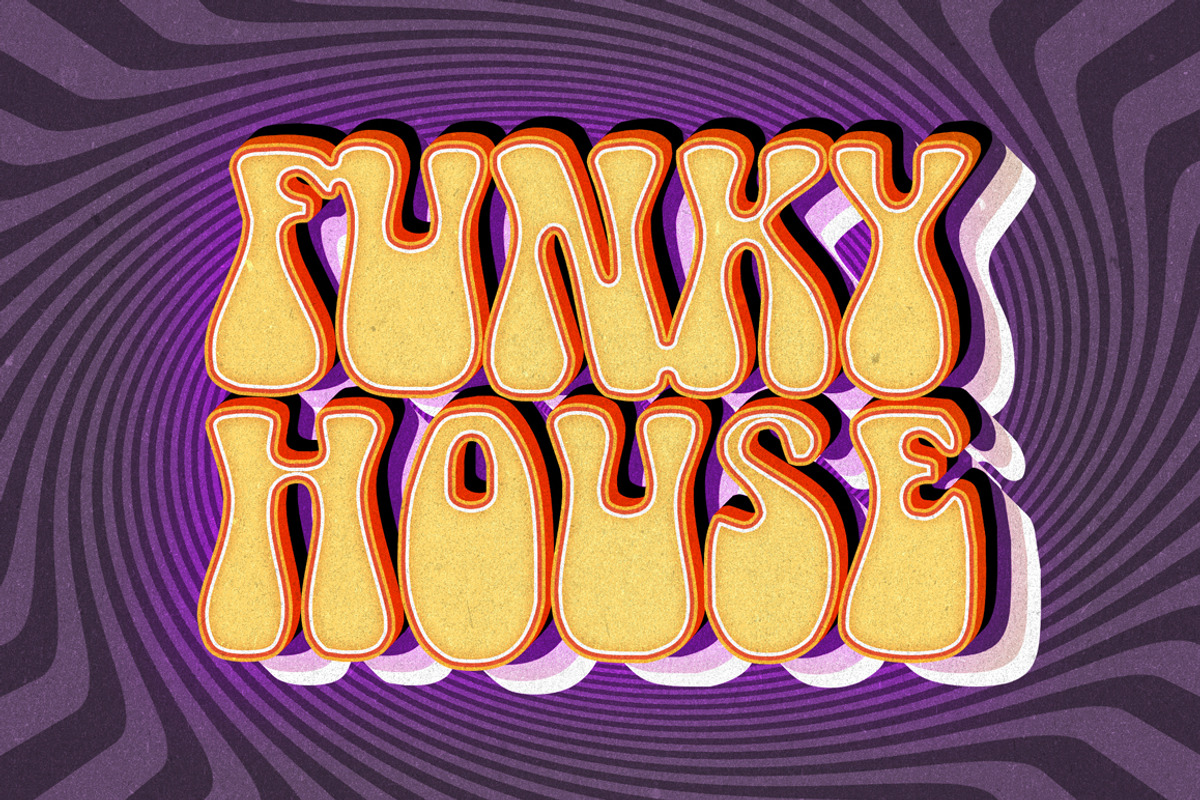70s Text Effects for Photoshop, a Layer Style Add-On by Graphicdome (Photo 5 of 17)