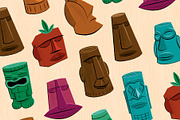 Tiki Idol Vector Illustrations, a Texture Illustration by Wingsart Studio (Thumbnail 3 of 3)