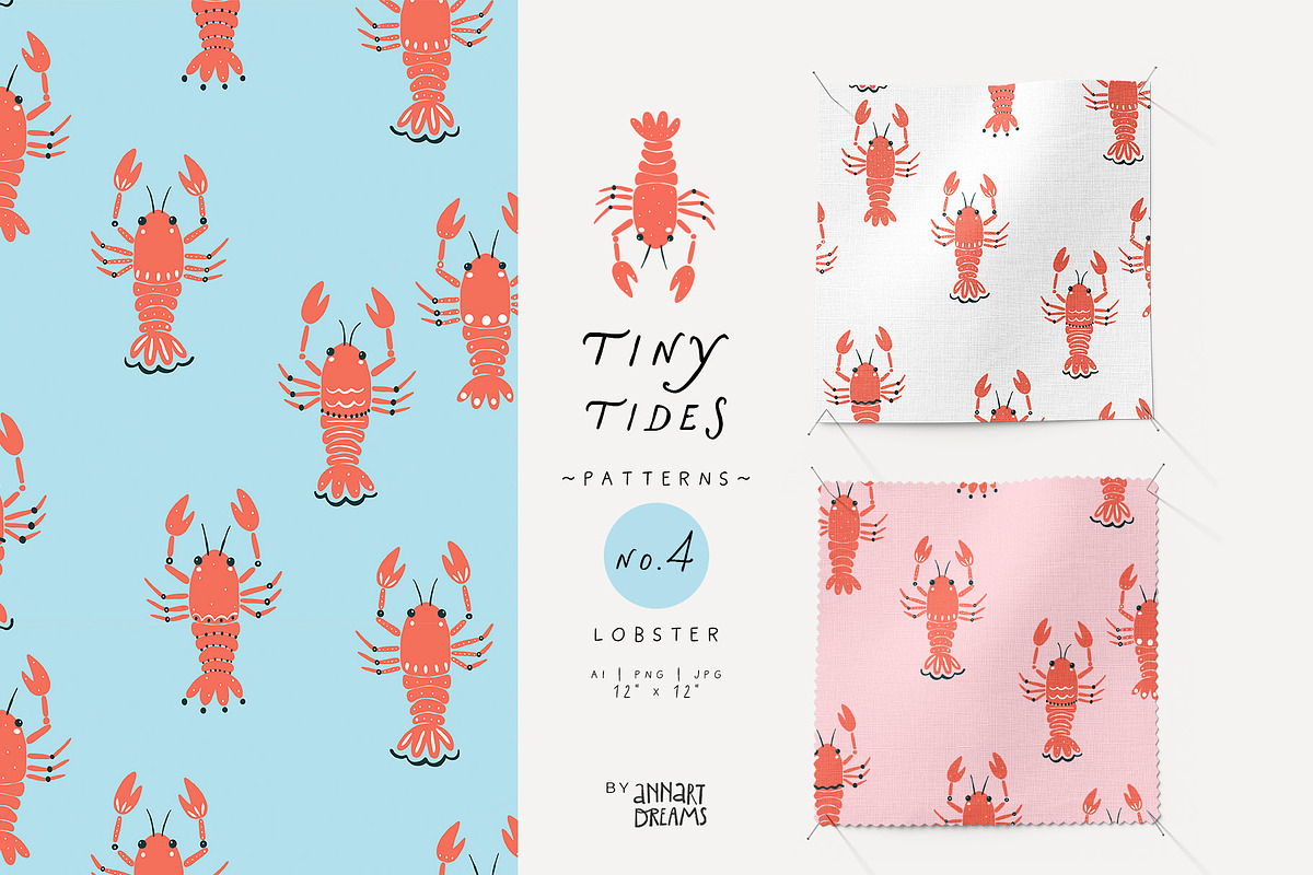 TINY TIDES. Seamless Patterns, a Pattern Graphic by annartdreams (Photo 6 of 11)